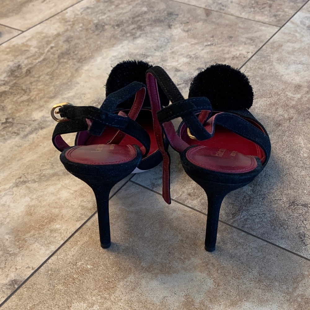 Kate Spade Amour Pom Pumps Black Size 7 - Picture 7 of 9